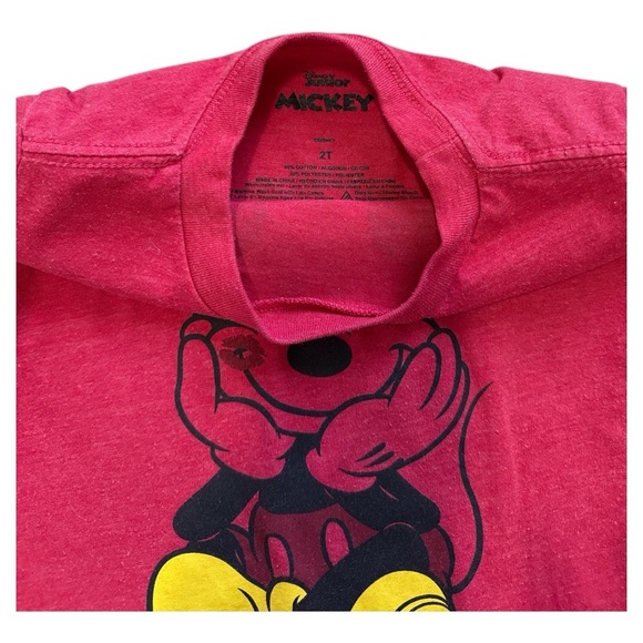 Disney Mickey Mouse 2T Toddler Long Sleeve T-Shirt - Red Ladies Man - Picture 4 of 4